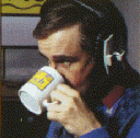 Alan Partridge drinking.